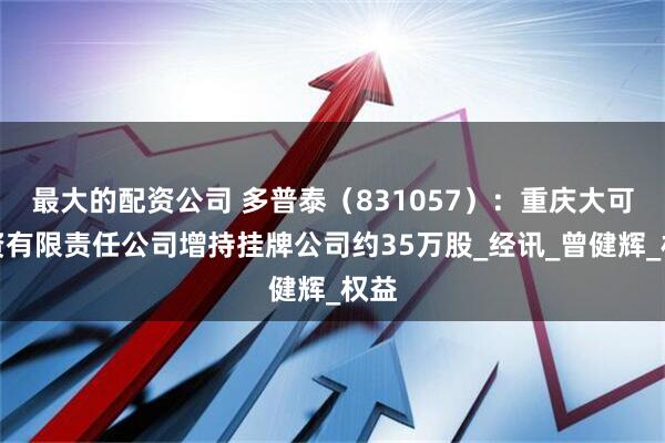 最大的配资公司 多普泰（831057）：重庆大可投资有限责任公司增持挂牌公司约35万股_经讯_曾健辉_权益