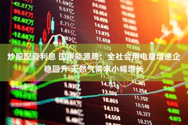 炒股配资利息 国家能源局：全社会用电量增速企稳回升 天然气需求小幅增长